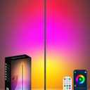 Corner Floor Lamp, Smart RGB LED Corner Lamp with App & Remote, Modern Floor Lamp with 16 Million Colors, Music Sync, Scene Modes, Color Changing Standing Lamps for Living Room, Bedroom