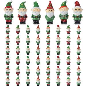 48 Pcs Mini Santa Christmas Figurines Miniature Resin Santa Claus Figures Ornaments Bulk for Goody Bag Stuffers Gifts Filler Party Decorations Micro Garden Landscape Accessories
