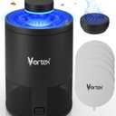 Vortex Indoor Insect Trap - Catcher & Killer for Fruit Flies, Gnat, Mosquito, Moth - UV Light Non Zapper Suction Glue Board - Bug Light Fruit Fly Trap (Black)