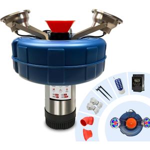 RGB Pond Fountain Aerator, 1HPWireless and Time Control Rainbow Lights,Stainless Steel Body, 100FT Cord and 200Ft Traction Rope, Aerator Pump for Ponds & Lakes (RGB) RGB Pond Fountain Aerator, 1HPWireless and Time Control Rainbow Lights,Stainless Steel Body, 100FT Cord and 200Ft Traction Rope, Aerator Pump for Ponds & Lakes (RGB)