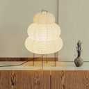 Noguchi Lamp, Rice Paper Floor Lamp, Akari Lamp with 3 Color Temperature Bulb, Japanese Lantern with Warm Lighting for Living Room, Any Room