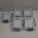 KOMUEE 30 oz 5 Pack Glass Meal Prep Containers, Glass Storage Containers with Lids - Dishwahser, Microwave, Oven and Freezer Safe (Gray)