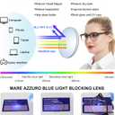 MARE AZZURO Blue Light blocking Reading Glasses Women Computer Readers 0 1.0 1.25 1.5 1.75 2.0 2.25 2.5 2.75 3.0 3.5 4.0 5.0 6.0 (Purple, 100)
