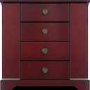 RR ROUND RICH DESIGN Jewelry Box - Made of Solid Wood with Cabinet Type 4 Drawers Organizer and 2 Doors on Sides - Dark Brown (Medium)
