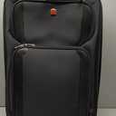 ROPLUS Laduga Softside Expandable Luggage with Large Steel Wheels Checked-Luggage Suicase (Black, 29-Inch)