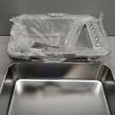 2PACK Stainless Steel Cat Litter Box with Lid, High-Sided Metal Litter Pan for Small Cats, Kitty Litter Box, Non-Stick & Odor-Resistant, Anti-Urine Leakage, Easy to Clean, Scoop Included (Silver Grey)