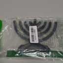 Rite Lite Go Menorah Mini Metallic Electric Menorah - LED Battery/USB Powered Chanukah Menorah Jewish Holiday - Office Car Home Decorations Judaica Hanukkah Gifts, Push Button Multi Light - Blue