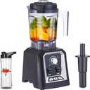 Biolomix Professional Blender, 2200W 3 Automatic Program Blender For Kitchen,2L capacity with 600ML Portable Bottle,Smoothie Blender for Smoothie, Soup,Baby food,Grain grindingBlack (T5800)