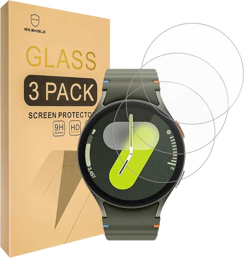 4 x Mr.Shield Screen Protector compatible with SAMSUNG Galaxy Watch 7 [40mm] [Tempered Glass] [3-Pack] [Japan Glass with 9H Hardness]