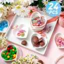 Zopeal 24 Pcs Heart Shaped Bowls Ceramic Dishes Heart Plates Multipurpose Salad Appetizer Plate Cooking Gift for Candy Sauce Sushi Dipping Serving Wedding Anniversary (White), Small
