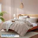 Nestl Linen Duvet Cover Queen Size - Soft Double Brushed Queen Duvet Cover Set, 3 Piece, with Button Closure, 1 Duvet Cover 90x90 inches and 2 Pillow Shams