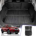 Rongtaod Cargo Mat Compatible with 2021-2025 2026 Nissan Rogue Rear Trunk Mat Cargo Liner Back Seat Cover Protector All Weather 2024 Rogue Accessories (Trunk Mat + Backrest Mats)