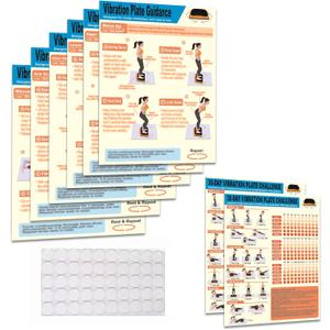 Whole Body Vibration Plate Exercise Poster Set - 6 Workout Guides & 2 Customizable 30-Day Plans for Home & Gym Use