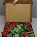 Nubry 24pcs Artificial Burgundy Roses, Fake Silk Roses Flower with Long Stems, Realistic Flowers for Bridal Wedding Party Table Centerpiece Home Decor