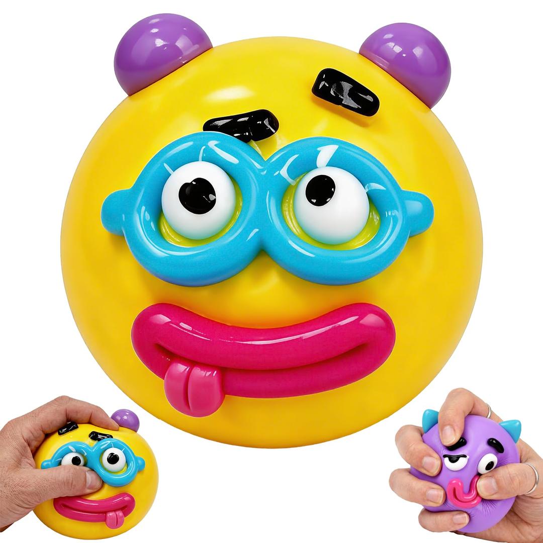 Face Squishy Toy, Curiosities Dog Face Squishy Cute Slow Rise Relaxing,Funny Face Squishy Stress Balls, Stress Relief Desk Accessory for Adults (Yellow)