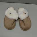 Csfry Women's Ultra Soft Plush Knit Slippers Warm Non-Slip Indoors And Outdoor House Shoes, Brown5-6