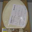 HIGHCRAFT Premium Elongated Toilet Seat with Adjustable Hinges & Quick Removal Mechanism - Molded Wood Toilet Seat - Fits Standard Elongated Toilets - Oval Seat in Bone/ Beige