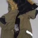 PINA Small Dog Coats - Waterproof Winter Jacket, Warm Cold Weather Coat with Faux Fur Hood and Reflective Pocket 2XL (Chest 25.5"), Olive Green