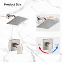 Brushed Nickel Shower Faucet Single Function Trim Kit with Rough-in Valve Set Bath Rainfall Shower System 8inch Square Stainless Steel Metal Shower Head