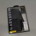 MAGEASY Designed for iPhone Air 6.5" Wallet Case with Crossbody Strap - Compatible with MagSafe Detachable Coin Purse & Card Slot, Leather Crossbody Lanyard, 16ft Drop Protection | Pouch M (Black)