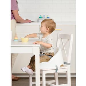 Regalo Baby Basics Booster Seat, White, Three-Point Safety Harness, Easily Wipeable, Sturdy & Durable Plastic