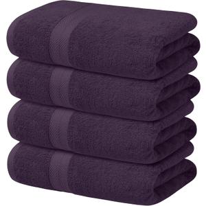 Avalon Towels Bath Plum Bath Towles of 4 pcs (27x54 inches), 100% Cotton Towel Absorbent and Quick Dry Plum Towels for Bathroom, Super Soft and Perfect for Daily Use