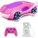 Punieayi Remote Control Car with Charging Station, 2.4GHz Rechargeable RC Cars with Lights Dual Spray & Sound, Electric Drift Race RC Stunt Car for Kids 6 7 8-12 Year Old Boy Girls, Pink