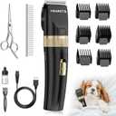 Dog Clippers for Grooming, Low Noise, Electric Quiet, Adjustable Clipper Comb, Rechargeable Cordless Dog Hair Clippers for Dogs Cats Pets, Black