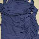 Women Sexy Mesh Tie Low Back Sleeveless Split Ruched Maxi Dress Party Cocktail Long Dress Wedding Guest Dresses (Blue, M)