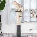 34-Inch Tall Cat Scratching Post for Indoor Cats, Komicoll Large Scratch Post, Sisal Cat Scratcher, Sturdy and Durable Cat Post with Hanging Ball