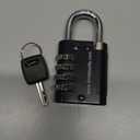 SX-575 4-Dial Combination Disc Padlock, High Security Combination Lock, Indoor, Outdoor Storage Cabinet Padlock, Durable Locker Lock, for Home Improvement, with Shielded Hardened Steel Shackle,Chrome (1 Pack)