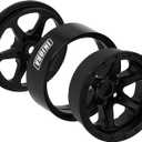 INJORA 1.3 Aluminium Beadlock Wheel Rims - Negative Offset -4.05mm for TRX4M SCX24 Upgrade 1/24 1/18 RC Crawler Car(Black)