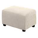 H.VERSAILTEX Ottoman Cover Slipcover Rectangle Fit Length 29'-34' Footrest Sofa Slipcovers Stool Cover Footstool Protector Covers Feature Stretch Thick Jacquard Fabric Removable Washable - Natural