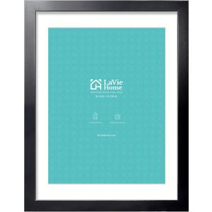 LaVie Home 16 x 22 Picture Frame Black Poster Frame, Display Pictures 12x18 with Mat or 16x22 Without Mat, Stable and Sturdy Frame and Polished Plexiglass, Horizontal and Vertical Format of The Walls