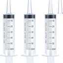 60ml Syringe for Liquid, Oral, Scientific Labs, Measurement, Dispensing, Catheter Tip with Cap- 3 Pack 60ml Syringes