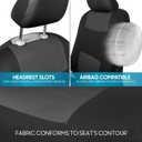 BDK PolyPro Car Seat Covers Full Set in Charcoal on Black Front and Rear Split Bench for Cars, Easy to Install Cover Set, Accessories Auto Trucks Van SUV