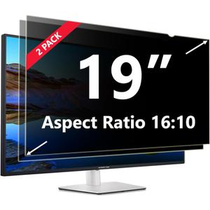 [2 Pack] 19 Inches Privacy Screen Filter for Computer 16:10 Widescreen Monitor | Privacy Shield | Anti Glare & Blue Light Filter | Eye Protection | Anti-Scratch Protector