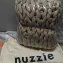 Nuzzie Chunky Knit Weighted Blanket - Breathable, Cooling, Hand Made Knit Throw Blanket for Sleep for Relaxation - Machine Washable, Stylish Design (Taupe, Throw | 12lbs | 44"x60")