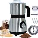 Grinder for Kitchen, Spice Grinder Electric Dry Comes With 3 Removable Stainless Steel Blades, 500w Suitable For Grinding Spices, Herbs, Coffee Beans, Grains, Nuts (Black)