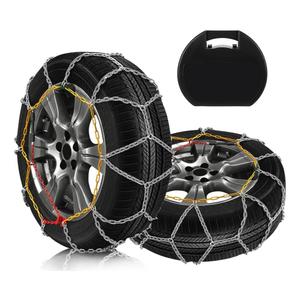 SCITOO KN100 Snow Chains Quick Easy Installation,Tire Traction Chain for Car Pickup Trucks SUV,Adjustable Universal Emergency Thickening Tire Chains Width 205 215 225 235 245(14"15"16"17"18")-Set of 2