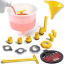 Thorstone No-Spill Coolant Funnel Kit, 16-Piece Universal Spill-Free Radiator Coolant Filling Funnel with Adapters