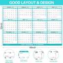 6pcs 32" x 48" 2026 Wall Calendar, Folded Wet & Dry Erase Wall Calendar 12 Month, Annual Yearly Planner Yearly Laminated Calendar 2026 Horizontal/Vertical, with Julian Dates