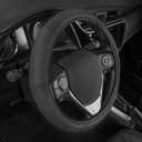 Motor Trend Perforated Microfiber Leather Steering Wheel Cover for Cars Trucks SUVs Vans, Sporty Racing Improved Grip Anti-Fatigue Ergonomic Design, Airbag Compatible - Fits Standard 15" Inch - Black