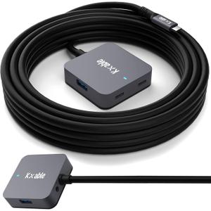 Upgrade USB C Hub, Expander Multi USB Ports Cable 25FT, Long USB 3.1 C Extension Cable with 4-Port (2 USB-A Ports+2 USB-C Ports), USB C Y Splitter Hub, Type-C Male to A-Female + C-Female Extender Cord (25 Feet)
