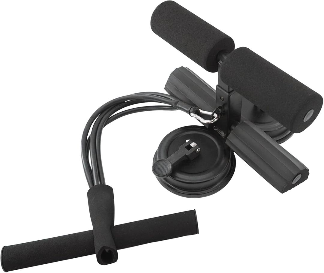 Ab Training Auxiliary DeviceBlack, Multi-functional Adjustable Ab Trainer, Muscles Full Body Training for Girl and Men, Sit Up Machine, Portable Fitness Equipment for Home & Gym, with 2 Suction Cups and Resistance Band