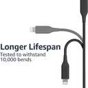 Amazon Basics 2-Pack Apple MFi Certified USB-A to Lightning Charger Cable for iPhone 14 13 12 11 X Xs Pro, Pro Max, Plus, iPad, 6 Foot, Black