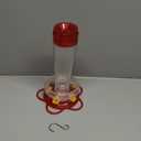 Hummingbird Feeder 10 oz Glass Feeders for Outdoors, with Built-in Ant Guard - Wide Mouth for Easy Filling - 2 Part Base for Easy Cleaning - Circular Perch with 5 Feeding Ports