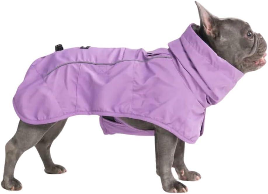 Spark Paws Dog Raincoat, Waterproof Windproof Rain Jacket, for Small Medium Large Extra Large Dogs, Reflective Breathable Full-Body Coverage Dry Suit - Purple - XL (XL: 25-40lbs)