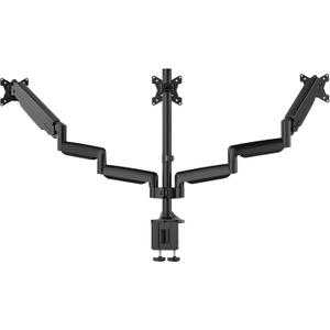 Triple Monitor Stand for Three Computer Screens up to 32, Heavy Duty C-Clamp Base, Fully Adjustable Gas Spring 3 Monitor Desk Mount Arms Hold up to 30.9 lbs Each