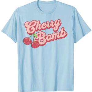 Cherry Bomb Retro Script Apparel T-Shirt, S